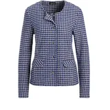GOLDNER Elegante Karo-Jacke mit Glanzeffekten in royalblau weiß, / gemustert), | Gr.: 38