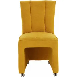 exxpo - sofa fashion Sessel Costa Hochlehnsessel 52 x 95 x 71 cm Gelb mit Rollen
