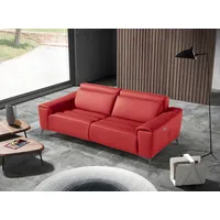 2,5-Sitzer EGOITALIANO "Suzette, Designsofa mit elektrischen Komfortfunktionen, edel & bequem", rot (kirschrot), B:218cm H:95cm T:100cm, Leder »BULL« (echtes Rindsleder). Geschliffenes, pigmentiertes und behandeltes Rindsleder mit einer Dicke von 1, 3-1, 5 mm. Dieses Leder zeigt eine ziemlich weiche Hand mit einem halb undurchsichtigen Aussehen. Es handelt sich um ein geschütztes Leder. Eine leichte Deckschicht schützt sie vor Flecken, ohne ihre ursprünglichen Eigenschaften zu verändern. Die geschützten