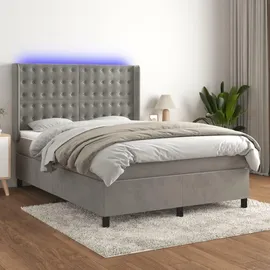 vidaXL Boxspringbett 140 x 200 cm Hellgrau