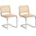 Beliani Esszimmerstuhl Cordova Rattan Hellbraun 2er Set
