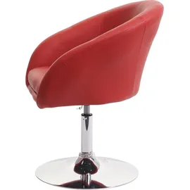 Mendler Esszimmerstuhl HWC-F19, Küchenstuhl Stuhl Drehstuhl Loungesessel, drehbar höhenverstellbar Kunstleder rot