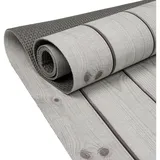 ANRO Küchenläufer Teppich Läufer Küchenteppich Flur Läufer Küche awaschbar pflegeleicht Holz Diele Grau 500x65cm
