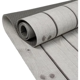 ANRO Küchenläufer Teppich Läufer Küchenteppich Flur Läufer Küche awaschbar pflegeleicht Holz Diele Grau 500x65cm