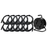 Pronomic Stage XFXM-5 Mikrofonkabel XLR 5m Schwarz 10x Set mit Kabeltrommel