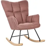 Beliani Schaukelsessel OULU Stoff Rosa