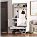 stilvora Garderoben-Set Sitzbank 100x35x180 cm Weiß