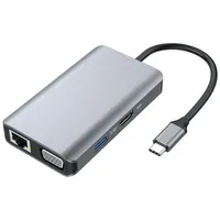 Conceptronic Dock USB-C->HDMI,VGA,GbE,3xUSB3.0,100WPD 0.25m