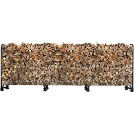 Quick Star Kaminholzregal Metall 272 x 25 x 95 cm mit Schutzhülle Grau