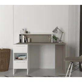 moebel17 Schreibtisch Mikasa weiß grau - weiß,