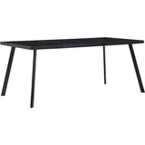 Esstisch Schwarz 160 x 80 x 75 cm Hartglas - Schwarz