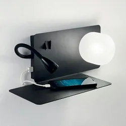 BOOK - 1 AP, Rechte schwarze Wandleuchte, Ideal Lux