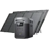 EcoFlow DELTA 2 Max tragbare Powerstation 2048Wh mit 2× 400W leichten Solarpanels, 3000W Max. Ausgangsleistung, bifaziales Design, Schnellladung