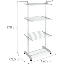 Relaxdays Turmwäscheständer 0 m weiß