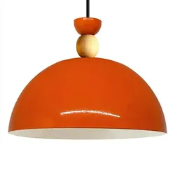 Bamyum Industriell Vintage Holz Orange Hängeleuchte