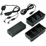 Zebra Technologies Zebra 3-Slot Battery Charger Connected via Y Cable - Batterieladegerät - Ausgangsanschlüsse: 3 - Großbritannien und Nordirland (Packung mit 2) - Schwarz