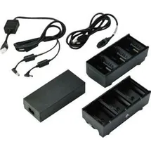Zebra Technologies Zebra 3-Slot Battery Charger Connected via Y Cable - Batterieladegerät - Ausgangsanschlüsse: 3 - Großbritannien und Nordirland (Packung mit 2) - Schwarz