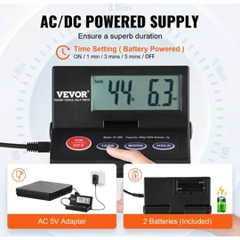 Vevor Plattformwaage 10g-50kg Paketwaage 2g Genauigkeit Digitalwaage kg/lbs/lbs:oz/g Zählwaage 250x250x43mm ABS-Gehäuse Tara-/Hold-Funktionen AC/DC-Netzteil Industriewaage Briefwaage Waage