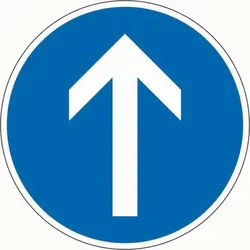 Verkehrszeichen 209-30 Vorgeschriebene Fahrtrichtung geradeaus RA2