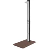 ML-Design Solardusche 35L 217cm Silber-Schwarz Fußdusche & Bodenplatte