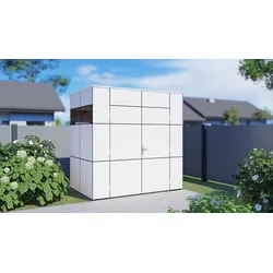 Gartenhaus BERTILO "HPL Mini, in verschiedenen Farben", weiß, ohne Fußboden, ohne Dacheindeckung, Holz, Gartenhäuser, Fassaden-HPL in Architekturqualität, witterungsbeständig, farbstabil