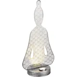 GLOBO Solarleuchte Metall silberfarben 1Xled Solarleuchte Metall Silberfarben antik, LED