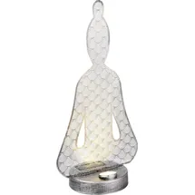 GLOBO Solarleuchte Metall silberfarben 1Xled Solarleuchte Metall Silberfarben antik, LED