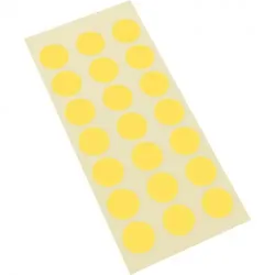 Aufkleber I Markierungspunkt, blanko, gelb, Haftpapier, ablösbar, Ø 50mm, 6/Bogen