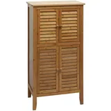 Mendler Badezimmerschrank HWC-B18, Regal Kommode, 4 Türen Bambus 100x50x30cm