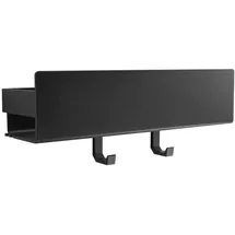 Designfabrik Hamburg Duschablage ohne Bohren | Badezimmer Organizer | Duschregal ohne Bohren | Badregal | Hängeregal | Wandregal | Duschkorb selbstklebend | Duschablage Schwarz 30 cm