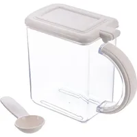 Orion Küchenbehälter Aufbewahrungsbehälter Vorratsdose für Salz Mehl Zucker Semmelbrösel mit Deckel und Löffel 0,55l - Transparent