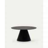 Kave Home Couchtisch Wilshire Ø 80 cm Glas Schwarz
