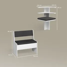 livinity® Eckbankgruppe, Weiß, 120 x 120 cm Ohne Tisch