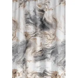 KS Handel 24 Textil Duschvorhang Marmor Braun Grau Weiss180x200 cm, inkl. Duschvorhangringe inkl. Beschwerung
