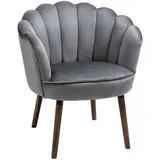 Homcom Esszimmerstuhl Küchenstuhl Polyester, Gummiholz