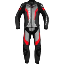 Spidi Laser Touring Lederkombi - Schwarz/Hellgrau/Rot / 50