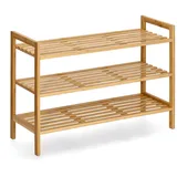 Zeller Schuhregal mit 3 Ablagen Bambus 70 cm x 26 cm x 50 cm