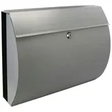 Hi Haushalt International Edelstahl Briefkasten mit Zeitungsfach, 2 Schlüssel