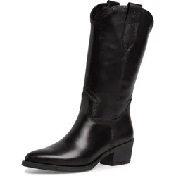Westernstiefel, Blockabsatz, Langschaftstiefel mit Ziernähten, in spitzer Form, Gr. 39, schwarz, , 91012228-39