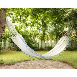 Beliani Hängematte VERCELLI Baumwolle Hellblau