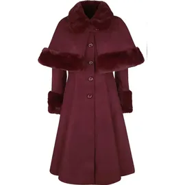 Hell Bunny Vintage Mantel - Capulet Coat Dunkelrot S - rot - S