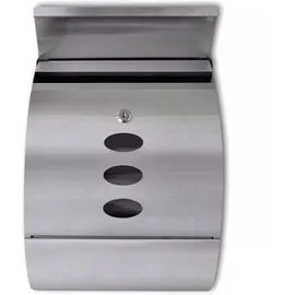 vidaXL Briefkasten Edelstahl silberfarben