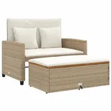 vidaXL Gartensofa 2-Sitzer Beige