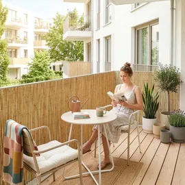 casa.pro Schilfzaun 100 x 500 cm Beige