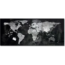 Sigel GL246 Glas-Magnettafel / Magnetboard Artverum, 55x130 cm, Design World-Map
