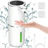 Automatischer Seifenspender, Leistungsanzeige, 380 Ml Küchenseifenspender, 4-stufig Einstellbare Flüssigkeitsmenge, Berührungslose Infrarot-erkennung Für Shampoo Und Duschgel – Crezuo