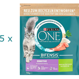 (EUR 8,52 / kg) Purina One Sensitive Truthahn & Reis Katzenfutter 5 x 750 g