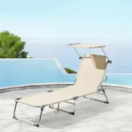 [en.casa] Legorreta Sonnenliege 189 x 57 x 28 cm Beige