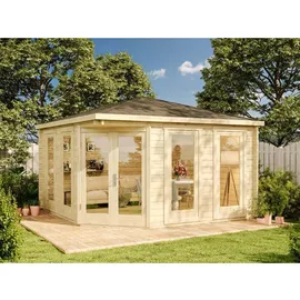 Alpholz Gartenhaus Maja 4,25 x 4,25 m Naturbelassen