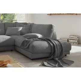 KAWOLA Ecksofa Madeline Cord Recamiere rechts grau